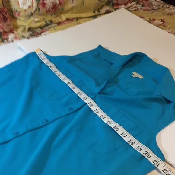 Talbots Factory Turquoise Sleeveless Button Down Top Size Large - Picture 8 of 9